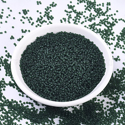 MIYUKIラウンドロカイユビーズ  日本製シードビーズ  11/0  （rr156f）マット透明ダークエメラルド  2x1.3mm  穴：0.8mm  約5500個/50g&nbsp;SEED-X0054-RR0156F