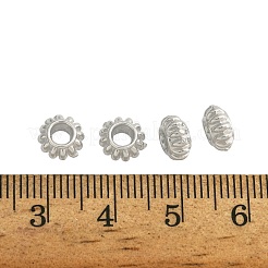 304ステンレススチールビーズ  フラットラウンド  ステンレス鋼色  7x3.5mm  穴：3mm&nbsp;STAS-D204-35P