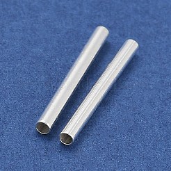真鍮製チューブビーズ  カドミウムフリー＆鉛フリー  銀  15x1.4mm  穴：1.2mm&nbsp;LS-KK-B120-03I-S