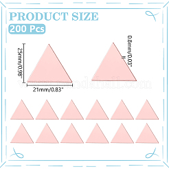 粘着アクリルミラーラインストーン200個  衣料品アクセサリー  三角形  ミスティローズ  25x21x0.8mm&nbsp;FIND-WR0012-09
