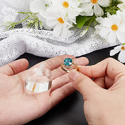 アクリル指輪ディスプレイホルダー  オーバル  透明  3.1x3.65x1.4cm&nbsp;RDIS-WH0020-02B-01