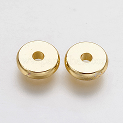 真鍮製スペーサービーズ  24KGP本金メッキ  ドーナツ  8x2mm  穴：2mm&nbsp;KK-F730-01G