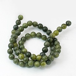 天然台湾の翡翠ビーズ  ラウンド  オリーブ  直径約8mm  穴：1mm  約45~48個/連  15インチ&nbsp;X-Z0NCT013