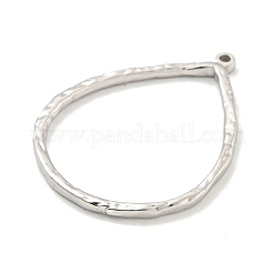 変色しない304ステンレススチールペンダント  ティアドロップチャーム  ステンレス鋼色  41.5x32x2mm  穴：1.6mm&nbsp;STAS-L278-054P