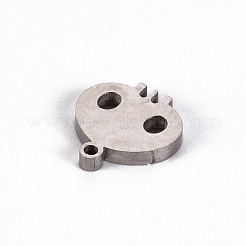 変色しないハロウィーン ステンレススチールチャーム 201個  レーザー切断  スカル  ステンレス鋼色  12x11x2mm  穴：1.2mm&nbsp;X-STAS-Q238-030