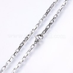 変色しない304ステンレススチールベネチアンチェーンネックレス  カニカン付き  ステンレス鋼色  19.7インチ（50cm）  3mm  1.5mm&nbsp;NJEW-F226-07P-11