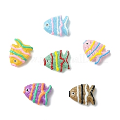 6色塗装ガラスビーズ6個  魚  エナメル  ミックスカラー  18~18.5x22x8~8.5mm  穴：1.6mm  1pc /カラー&nbsp;LAMP-CJ0002-93
