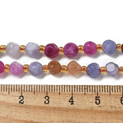 天然のマルチカラートルマリンビーズ連売り  シードビーズで  多面カット  サイコロ  6x6mm  穴：1mm  約47~52個/連  15.35''~15.75''（39~40センチメートル）&nbsp;G-K387-A11-01