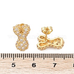 真鍮製マイクロパヴェキュービックジルコニアスタッドピアス  ラックめっき  長持ちメッキ  18KGP本金メッキ  文字y  14x9mm&nbsp;EJEW-Z091-04G-Y
