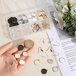 DIY ブランクドーム 304 ステンレススチール ダングルイヤリング製作キット  ミックスカラー  14~20x14~16.5x2~7mm  穴：1.5~2.5mm&nbsp;DIY-SC0024-39