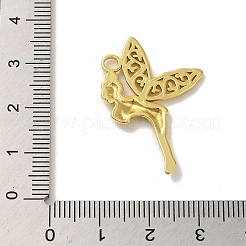 304ステンレスペンダント  天使のチャーム  18KGP本金メッキ  30.5x22x2mm  穴：2.7mm&nbsp;STAS-Q322-07G