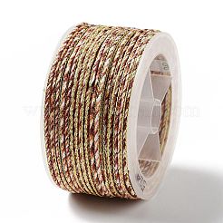 14m ツートンポリエステル編みコード  ラウンド  シエナ  2.5mm  約15.31ヤード（14m）/ロール&nbsp;OCOR-G015-02A-01