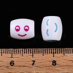 不透明なアクリルビーズ  笑顔の樽  ミックスカラー  11~11.5x10mm  穴：5.2mm  約805個/500g&nbsp;OACR-ZX006-25