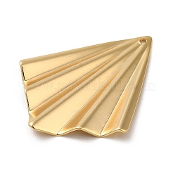 真鍮製ペンダント  ファン  18KGP本金メッキ  35x27.5x2.5mm  穴：1.2mm&nbsp;LS-KK-O100-19G-01
