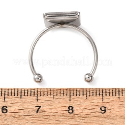304ステンレススチールカフリング部品  パッドリングベースパーツ  正方形  ステンレス鋼色  11mm  19mm  トレイのサイズ：10x10mm&nbsp;SA-CBA8B85-10D-P