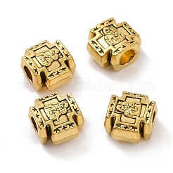 チベット風合金ヨーロピアンビーズ  大穴ビーズ  聖母マリアと交差する  アンティーク黄金  12x11x7mm  穴：4.3mm  約378個/1000g&nbsp;FIND-H038-32AG