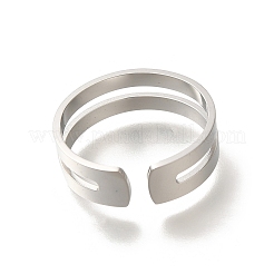 女性用304ステンレススチールカフリング  ステンレス鋼色  6mm  内径：18.5mm&nbsp;RJEW-S238-05P