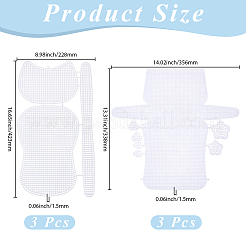 6枚 2スタイル PEキャンバスシート  バケツ バッグ テンプレート  毛糸作りに  ニットとかぎ針編みのプロジェクト  ホワイト  338~423x228~356x1.5mm  3個/スタイル&nbsp;DIY-CY0004-01