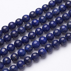 16インチグレードの丸染めの天然ラピスラズリビーズ連  4mm  穴：0.8mm  約87~90個/連  15インチ&nbsp;G-GSR4mmC123