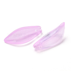 クリアガラスペンダント  花弁  パールピンク  21.5x8x5mm  穴：1mm&nbsp;GLAA-B004-01A
