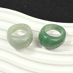 男女兼用の天然グリーンアベンチュリン指輪  15.5mm  内径：18mm&nbsp;RJEW-C128-01B