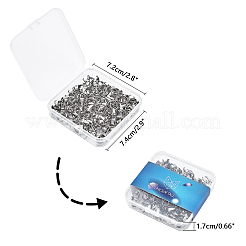 304ステンレススチールスナップオンベイル  ステンレス鋼色  9x7x4mm  300個/箱&nbsp;STAS-UN0003-52A