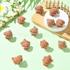 ミニ樹脂製犬用オーナメント 20個、4スタイル  小道具の装飾を装ったドールハウスアクセサリー用  ダークサーモン  24~28x20~31mm  5個/スタイル&nbsp;RESI-CJ0004-84