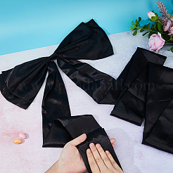 布製の大きな蝶結びの背景飾り  結婚式のパーティーの装飾に  ブラック  2030x465x30mm&nbsp;DIY-WH0622-470A