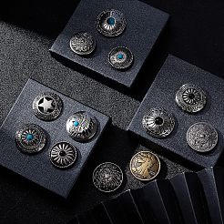 合金クラフトソリッドスクリューリベット22セット  ターコイズまたはアイアンを模したもの  DIYレザークラフト爪  フラットラウンド  ミックスカラー  30x9.5mm  穴：2.5mm  ネジ:5x3mmと7x3.5mm&nbsp;PALLOY-CA0002-22