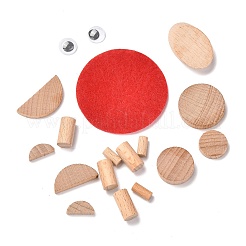 親子のためのDIYかかし＆鳥の木の絵の手作りの材料パッケージ  未完成の木製カボションを含む  額縁  ロープと綿のリボン  バリーウッド  12x15x0.25cm  穴：3mm&nbsp;DIY-P036-01