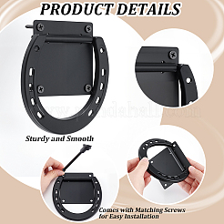 鉄製フックアクセサリー8個  ネジ付き  ブラック  121x115x14mm&nbsp;FIND-WA0001-10