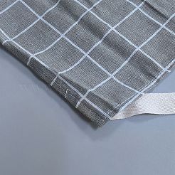 タータン柄のコットンとリネンのノースリーブエプロン  ダブルショルダーベルト付き  家庭用掃除・調理用  グレー  760x610x1mm&nbsp;AJEW-WH20068-002