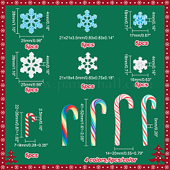 クリスマス用のDIY 90個11スタイルのジュエリー作りキット  レジンカボションとポリマークレイビーズを含む  穴がない  スノーフレーク＆松葉杖  ミックスカラー  17~52x7~28x2.5~5mm&nbsp;DIY-GA0004-35