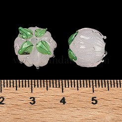 手作りランプワークビーズ  チューリップ  ライム  13~14.5x13.5mm  穴：1.4mm&nbsp;LAMP-F041-02-A05