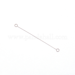 ステンレススチールのイヤリングリンク  二重穴  ステンレス鋼色  35x2x0.3mm  穴：1.2mm&nbsp;STAS-WH0015-35P-C