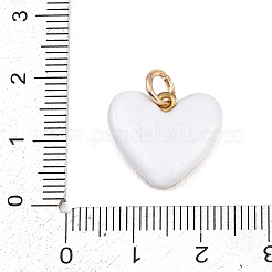 真鍮製エナメルペンダント  ライトゴールド  ハート  15.5x17x4mm  丸カン：6x1ミリ  4mm内径&nbsp;LS-ENAM-I087-03E