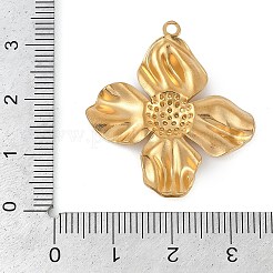 304ステンレスペンダント  花のチャーム  ゴールドカラー  32.5x29.5x3mm  穴：1.6mm&nbsp;STAS-M078-03D-G