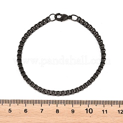 304ステンレススチールベネチアンチェーンブレスレット女性男性用  イオンプレーティング（ip）  長持ちメッキ  ブラック  6.89インチ（17.5cm）&nbsp;BJEW-H643-02EB
