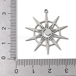 ステンレスペンダント201個  太陽のチャーム  ステンレス鋼色  30x26.5x1mm  穴：1.4mm&nbsp;STAS-K298-07P