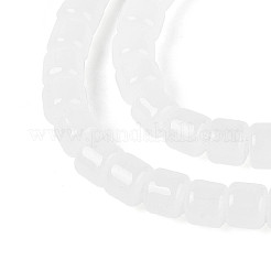 ジェイド風ガラスビーズ連売り  コラム  ホワイトスモーク  3.5x4~4.5mm  穴：0.7~0.9mm  約102~108個/連  14.17~14.96インチ（36~38cm）&nbsp;GLAA-N065-4x4mm-B01