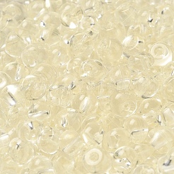 透明なアクリルビーズ  トップ掘削  丸い鈴丸ビーズ  ホワイト  5.5x5x4mm  穴：1.2mm  約8333個/セット&nbsp;MACR-K359-02F