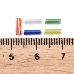 50g 透明色 レインボーガラス ラッパビーズ  ABカラー  ミックスカラー  6x1.8mm  穴：0.6mm&nbsp;GLAA-FP0001-23