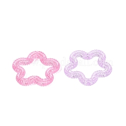 透明なアクリルビーズ  花  ミックスカラー  38x39x5mm  穴：2mm&nbsp;OACR-Q204-06