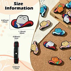 20個 4色 カウボーイハット 食品グレード 環境に優しいシリコンフォーカルビーズ  ミックスカラー  17x30x7.5mm  穴：2mm  5個/カラー&nbsp;SIL-CJ0002-10