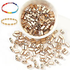 4袋 メッキアクリル/合金マルチ連リンク  子供の伸縮性のあるブレスレット作りに  長方形  ゴールドカラー  4~8.5x4~9x4mm  穴：1.2mm  100個/袋  4袋&nbsp;PACR-NB0001-07