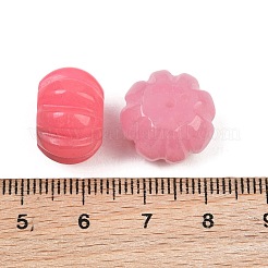 染色された天然ミャンマー翡翠、ビルマ翡翠の彫刻ビーズ  カボチャ  フラミンゴ  11x15mm  穴：1.6mm&nbsp;GG-CBAC08B-03C