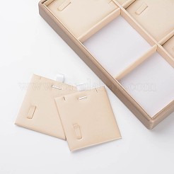 木製のネックレスプレゼンテーションボックス  PUレザーと鉄のアクセサリーで覆われて  長方形  ビスク  250x180x32mm&nbsp;ODIS-P003-04