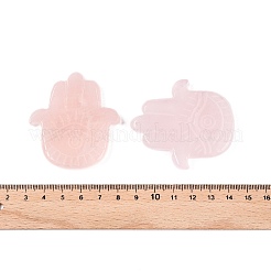 天然ローズクォーツのハムサの手と目の置物  ホームオフィスのデスクトップ装飾用  56~57x50~51x6~9mm&nbsp;DJEW-N003-04I