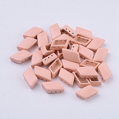 スプレー塗装合金マルチ連リンク  タイル弾性ブレスレット作り用  菱形  ミスティローズ  14x8x4.8mm  穴：0.8mm&nbsp;LS-PALLOY-G268-E-006