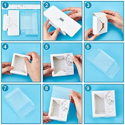 紙石鹸の包装箱と diy の長方形の pvc  テープを含む  手作り石鹸作りラップ用  ホワイト  85x75x30mm&nbsp;AJEW-WH0240-29